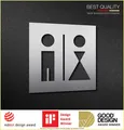 Produktbild: WC Türschild Damen Herren Edelstahl Piktogrammschild selbstklebend - PHOS Design