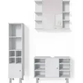 Produktbild: Vicco - Badmöbel-Set Fynn, Weiß, 3 Teile, mit Midischrank Tür klein