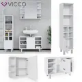 Produktbild: Badmöbel Spiegelschrank Waschbeckenunterschrank Hochschrank Set 3tlg Fynn Vicco