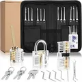 Produktbild: Lockpicking-Set 34-teilig Trainingswerkzeuge mit 3 transparenten Vorhängesch