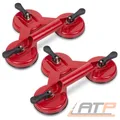 Produktbild: 2x KREATOR DREIFACH SAUGNÄPFE Ø 115mm 170kg SAUGHEBER GLASSAUGER VAKUUM SAUGNAPF