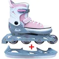 Produktbild: Cox Swain Inlineskates Sneak 2in1 verstellbar Inline Skates und Schlittschuhe, 4-fach größenverstellbar rosa XS (29-32)