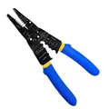Produktbild: S&R Multi-Tool Kabel-Abisolierer, Cutter, Crimper 210 mm mit Ergo-Griff, Crimpzange Abisolierwerkzeug, Entmanteler, Kabelwerkzeug für 10-22AWG