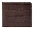 Produktbild: FOSSIL Derrick Bifold With Flip ID Geldbörse Brown Croco dunkelbraun Neu