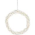 Produktbild: STAR Curly LED Metall Deko Tür Kranz Weihnachts Silhouette gold beleuchtet 45cm