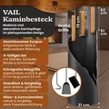 Produktbild: BLACK OAK Kaminbesteck VAIL 4-teilig schwarz Holzgriff modernes Ofenbesteck Set Stahl Kamingarnitur - Schwarz