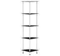 Produktbild: vidaXL Bücherregal Regal mit 5 Ablagen Schwarz 30x30x130 cm Hartglas, 1-tlg.