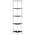 Produktbild: Regal mit 5 Ablagen Schwarz 30x30x130 cm Hartglas
