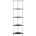 Produktbild: Regal Mit 5 Ablagen Schwarz 30x30x130 Cm Hartglas