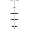 Produktbild: vidaXL Regal mit 5 Ablagen Schwarz 30x30x130 cm Hartglas