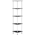 Produktbild: Regal mit 5 Ablagen Schwarz 30x30x130 cm Hartglas