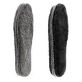 Produktbild: riemot 2 Paar Echte Lammfell Einlegesohlen für Damen Herren Winter Warme Schaffell Einlegesohlen Weiche Kuschelige Flauschige Lammfell Schuheinlagen für Schneestiefel,Hausschuhe Schwarz Grau Gr.45 EU