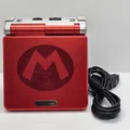 Produktbild: Nintendo Gameboy Advance GBA SP Konsole - Original Rot Silber Mario +  Ladek.