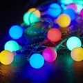Produktbild: Star Trading LED Party Lichterkette Außen 50 LEDs bunt Kugeln weiß 7,35m