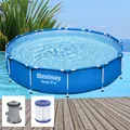 Produktbild: Bestway Steel Pro Pool Set Ø366x76 cm mit Filterpumpe Gartenpool Kinder 56681