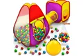 Produktbild: KIDUKU Spielzelt 3-teiliges Bällebad Babyzelt + Krabbeltunnel + 200 Bälle + Tasche Kinderspielzelt für drinnen und draußen