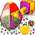 Produktbild: Spielzelt +Tunnel + 200 Bälle + Tasche Kinderzelt Bällebad Spielhaus Babyzelt