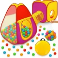 Produktbild: KIDUKU 3-tlg. Spielzelt mit Tunnel & 200 Bällen – Bällebad Zelt Set für Kinder