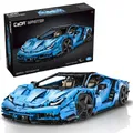 Produktbild: CaDA Italienisches Supercar, blau, 12-Zylinder, 3842 Teile (kompatibel mit Lego Technic), von MOC Desinger Thijs de Boer, C61041 Master, C61041W