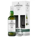 Produktbild: Laphroaig 10 Jahre Geschenkset mit Nosing Glas – Islay Single Malt Scotch Whisky – einzigartig rauchig-torfiger Geschmack – 700ml – 40 Prozent Vol