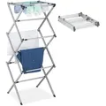 Produktbild: Relaxdays - Wäscheständer, Klappbar, Ausziehbar, 11 Stangen, 6 Ebenen, Platzsparender Turmwäscheständer, Metall, Grau