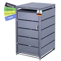 Produktbild: ALBATROS Mülltonnenbox 1er Tonne bis 240 Liter Anthrazitgrau RAL 7016 verzinkter Stahl Premium Dämpfer Aufkleber-Set wetterfest