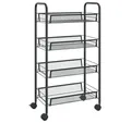 Produktbild: vidaXL Küchenwagen, Servierwagen 4 Etagen Schwarz 46x26x85 cm Eisen