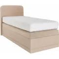 Produktbild: Boxspringbett, braun (dunkelbeige), B:105cm L:212cm, Box und Kopfteil: Microvelours (100% Polyester) oder Kunstleder (Polyurethan);Bezug der Obermatratze: 100% Polyester, WESTFALIA SCHLAFKOMFORT, Komplettbetten, Boxspringbett, wahlweise mit Bettkasten