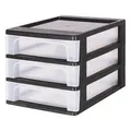 Produktbild: IRIS Ohyama Aufbewahrungsbox 3x 4,0 l transparent, schwarz 26,0 x 35,5 x 25,5 cm