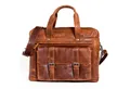 Produktbild: ALMADIH Businesstasche Herren 17 Zoll Laptoptasche Braun Vinatge - Leder Aktentasche JAN