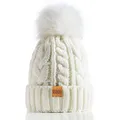Produktbild: Damen Winter Bommel Beanie Mütze mit warmem Fleece gefüttert Dicker Slouchy S...