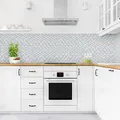 Produktbild: micasia Küchenrückwand selbstklebend Fliesenoptik ohne Bohren fugenlos - Made in Germany - Mosaik Modern matt Paneel blau Küche Herd Spritzschutz 1152 (50x50cm)