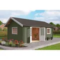 Produktbild: Lasita Gartenhaus Caroline Set Silber 575 cm x 390 cm Grau-Grün