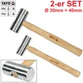 Produktbild: Schonhammer Ausbeulhammer Aluminium Kopf 30 + 40 mm Alukopf Alu 2-tlg SET Hammer