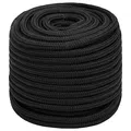 Produktbild: vidaXL Bootsseil Ankerleine Festmacher Tauwerk PP Leine Seil Tau Polypropylenseil Geflochten Flechtleine Schwarz 18mm 50m Polypropylen