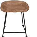 Produktbild: SIT Möbel Hocker mit Fußstütze | Sitzschale Akazie natur | Gestell Metall schwarz | B 42 x T 38 x H 48 cm | 11845-01 | Serie NATURAL EDGE