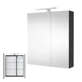 Produktbild: Planetmöbel Spiegelschrank Badezimmer mit LED Beleuchtung 60 cm (Anthrazit)
