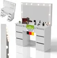 Produktbild: Juskys Schminktisch Lilia mit LED, 7 Schubladen & großem Spiegel – Weiß