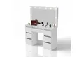 Produktbild: Juskys Schminktisch Lilia (1-St), LED-Beleuchtung, 3 Helligkeitsstufen, modern, 7 Schubladen, Stauraum