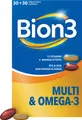Produktbild: Bion3 Multi & Omega-3 Tabletten und Kapseln mit Bakterienkulturen zur Unterstützung von Herz, Gehirn und Sehkraft, 30 St. Tagesportionen