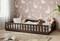 Produktbild: Kids Collective Kinderbett Bodenbett mit Rausfallschutz & Lattenrost Montessori Betten Kinder (Verfügbare Größen: 80 x 160, 80 x 180, 90 x 190, 90 x 200, 120 x 200, 140 x 200 cm), Jugendbett Einzelbett Zartbitterschokolade 140x200 cm