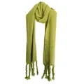 Produktbild: Kuscheliger Schal mit Fransen - einfarbiger Modeschal für Damen, 50 x200 cm Hellgrün