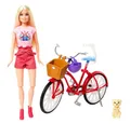 Produktbild: Barbie Anziehpuppe Puppen-Set mit Fahrrad Barbie Mattel HWJ00 Spiel-Set & Zubehör