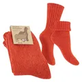 Produktbild: Celodoro Damen & Herren Wollsocken mit Umschlag (1 Paar) - Orange 35-38