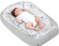 Produktbild: Medi Partners Babynest Nestchen für Neugeborene - 100x60x15 Babynestchen Baby zweiseitg Nest Bett 100% Baumwolle Waffel Kuschelnest tragbar (Lichtung mit Grauer Waffel)