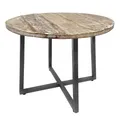 Produktbild: Amago home Couchtisch rund ø55/60/65/75cm Beistelltisch Industrie Style Metall Gestell Farbe Cannes ø 60cm Altsilber/weiß gekälkt