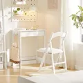 Produktbild: SoBuy Kompakter Schreibtisch Computertisch mit 1 Schublade und 2 Haken Kleiner Tisch Arbeitstisch PC Tisch Möbel Weiß 60x77x40cm FWT43-W - Weiß