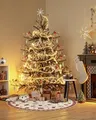 Produktbild: Villeroy & Boch Design Teppich Nostalgic Rund - Toy's Delight - Christbaum Decke, Weihnachten Tannenbaum & Weihnachtsbaum für Wohnzimmer, Schlafzimmer, Esszimmer, Flur - Rot Multifarben, 150 cm