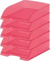 Produktbild: Esselte-Leitz LEITZ Briefablage Plus Standard, A4, Polystyrol, rot frost senkrecht oder versetzt stapelbar, großer Greifausschnitt, - 5 Stück (5227-00-26)