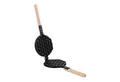 Produktbild: Royal Catering Waffelplatten Backplatte Bubble Waffeleisen Waffeln Waffelmaschine Egg Bubble Maker, Aluminium, Teflon, Holz